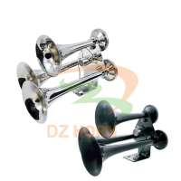 DC 12V/24V 120PSI 165DB Chrome Plated 4-Trumpet Train Air Horn Kit with 6L ViAIR air souce kit air compressor